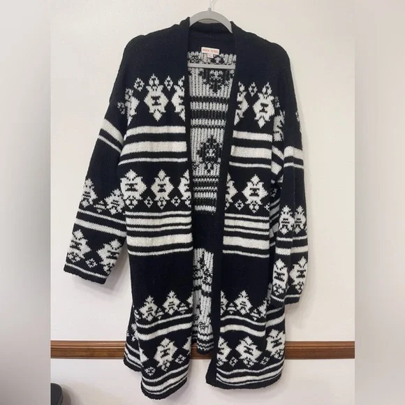 Knox Rose Argyle Style Open Front Cardigan - Picture 5 of 10